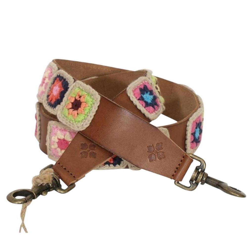 Patricia Nash Guitar straps Kniit Square tan NWT